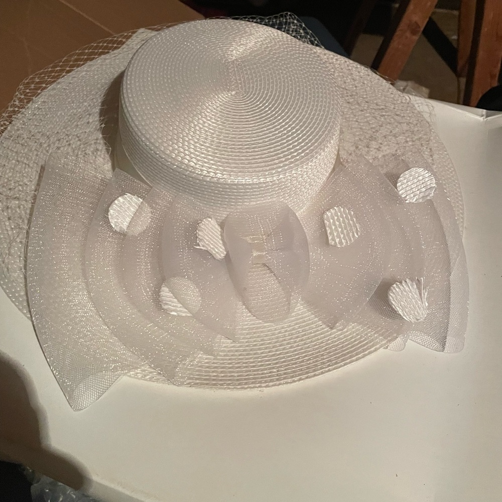 White Hat with polka Dots